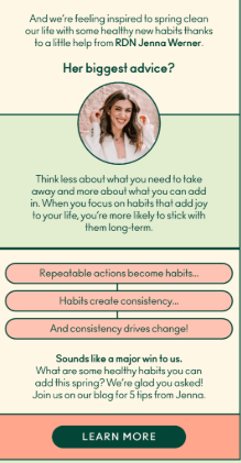 Olipop’s Spring email newsletter featuring a cta